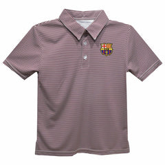 Barcelona Vive La Fete Youth Pencil Stripe Polo on sale - Maroon 