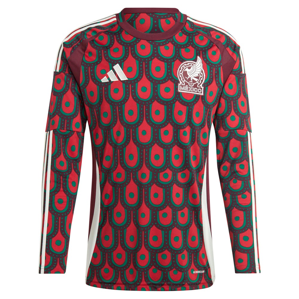 Mexico National Team 2024 Home Replica Long Sleeve Jersey for sale - Burgundy 