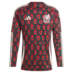 Mexico National Team 2024 Home Replica Long Sleeve Jersey for sale - Burgundy 