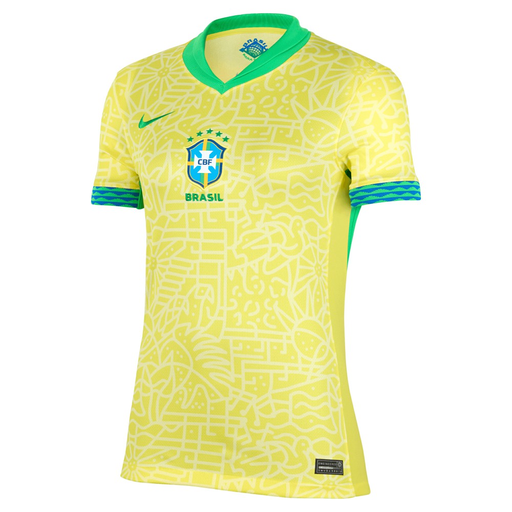 Brazil National Team Women's 2024 Home Stadium Replica Jersey – Yellow 