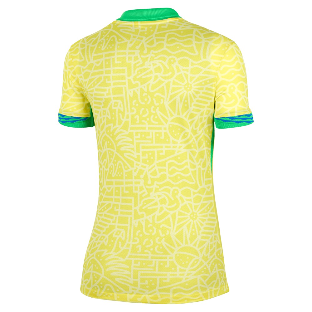 Brazil National Team Women's 2024 Home Stadium Replica Jersey – Yellow 
