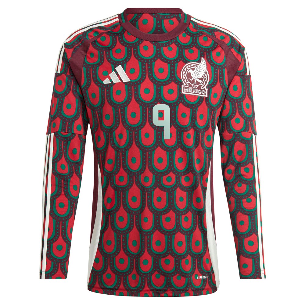 Raul Jimenez Mexico National Team 2024 Home Replica Player Long Sleeve Jersey for sale - Burgundy 