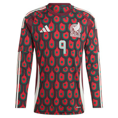 Raul Jimenez Mexico National Team 2024 Home Replica Player Long Sleeve Jersey for sale - Burgundy 