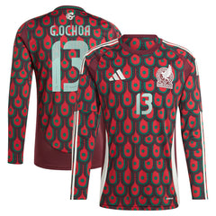 Guillermo Ochoa Mexico National Team 2024 Home Replica Player Long Sleeve Jersey for sale - Burgundy 