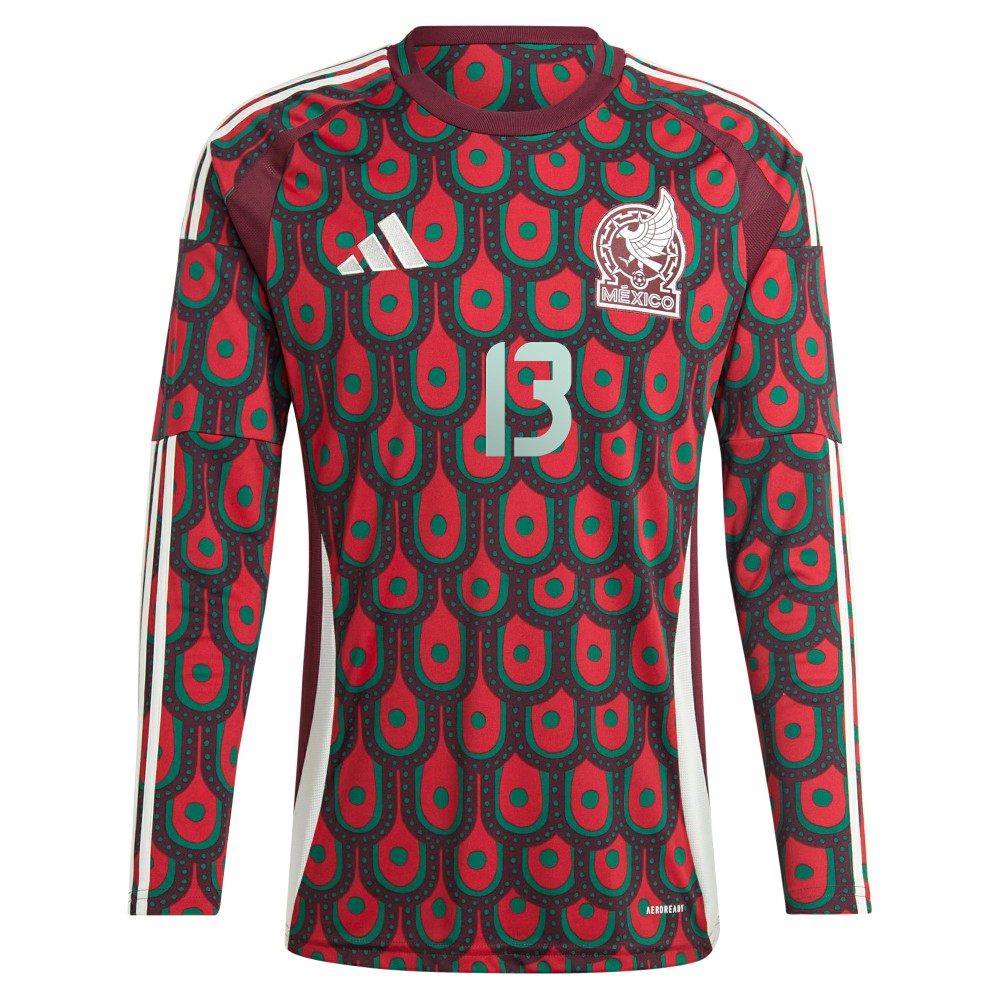Guillermo Ochoa Mexico National Team 2024 Home Replica Player Long Sleeve Jersey for sale - Burgundy 