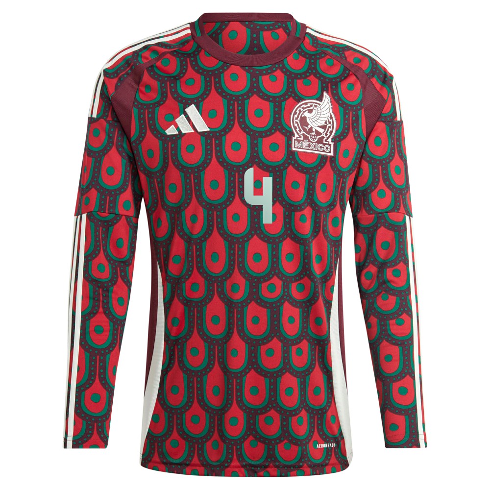 Edson Alvarez Mexico National Team 2024 Home Replica Player Long Sleeve Jersey for sale - Burgundy 