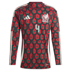 Edson Alvarez Mexico National Team 2024 Home Replica Player Long Sleeve Jersey for sale - Burgundy 