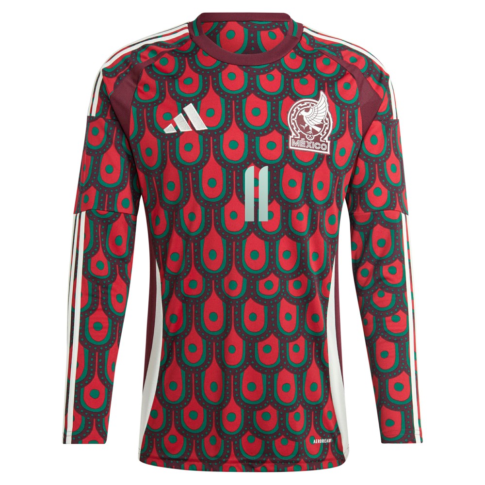 Santiago Giménez Mexico National Team 2024 Home Replica Player Long Sleeve Jersey for sale - Burgundy 