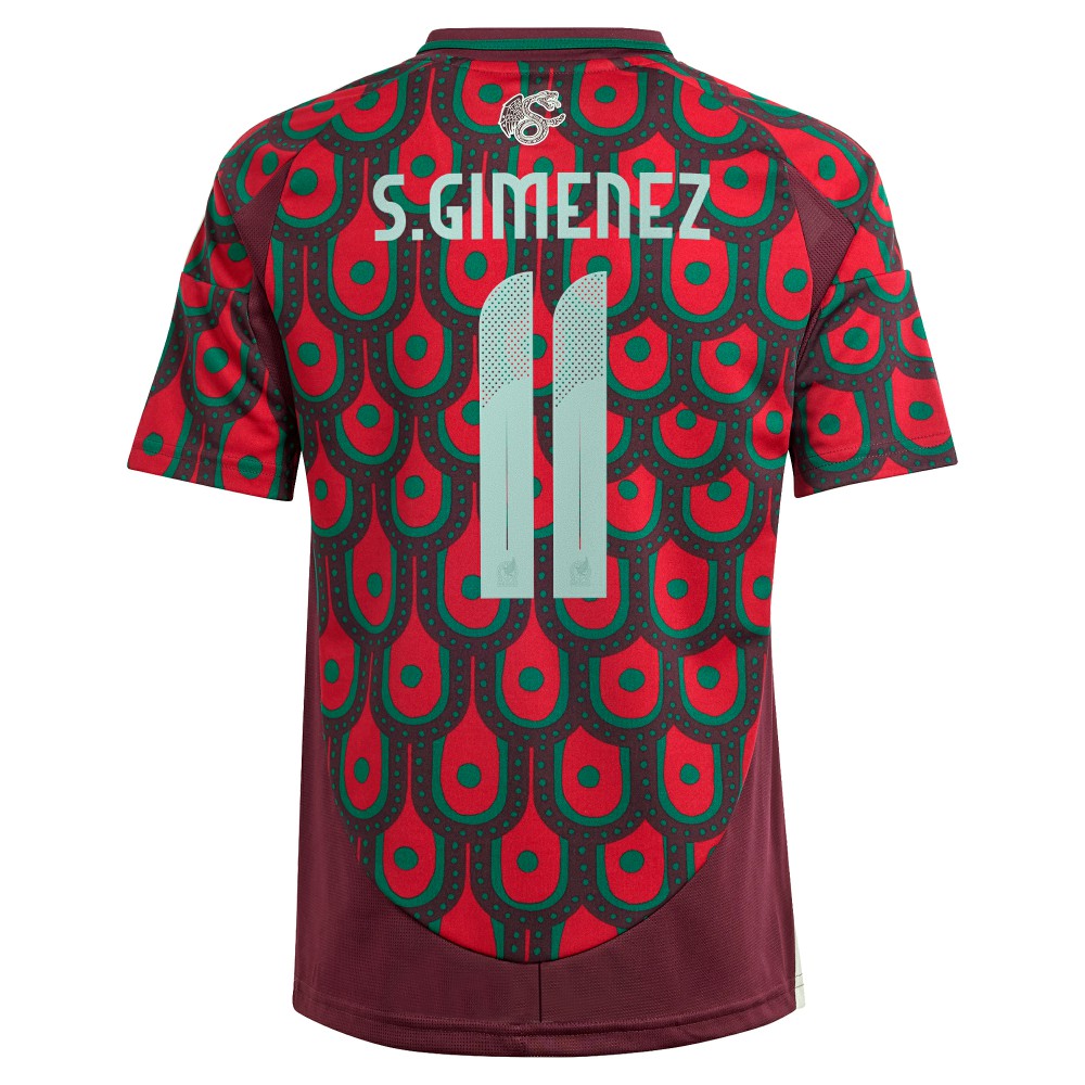 Santiago Giménez Mexico National Team Youth 2024 Home Replica Player Jersey for sale - Burgundy 