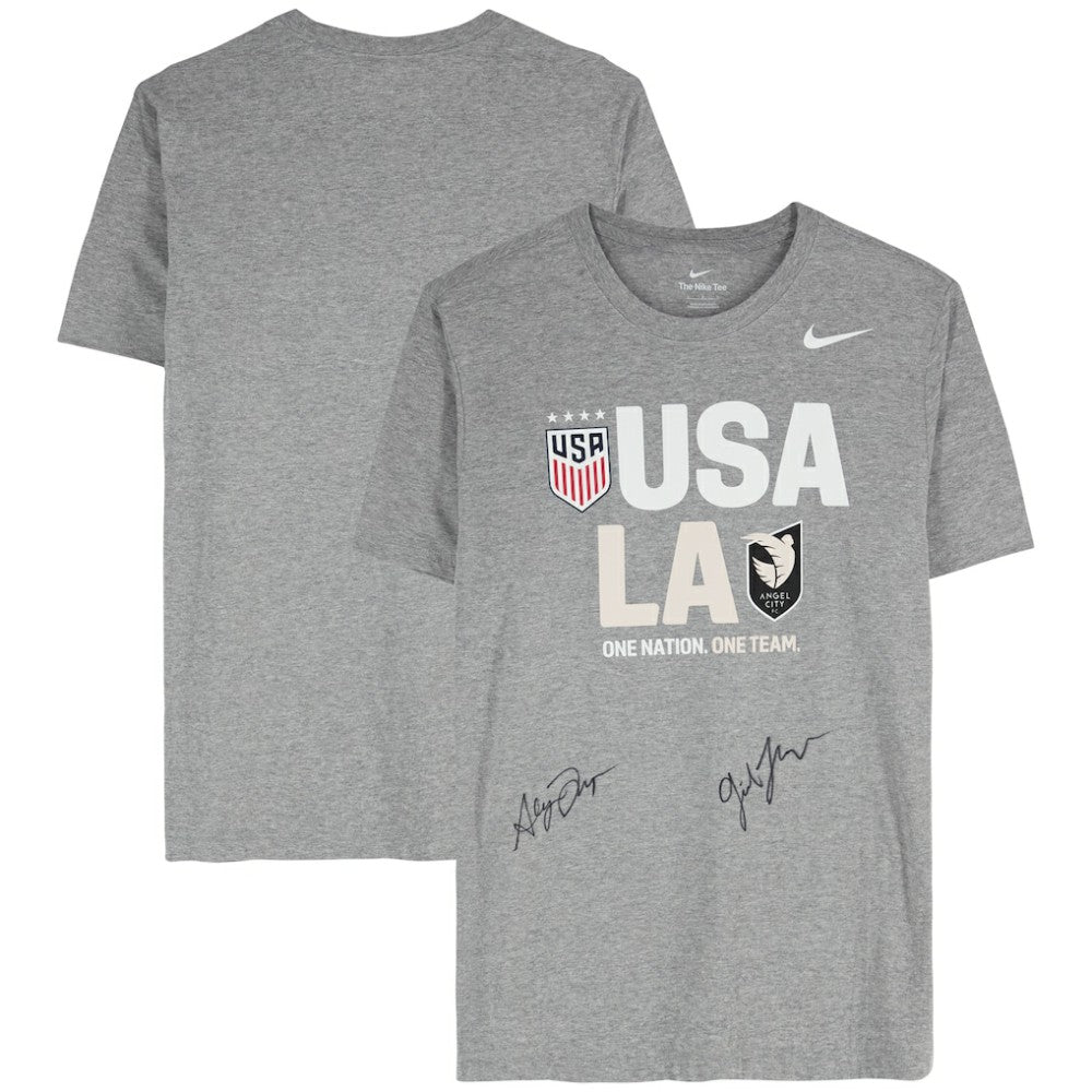 Gisele Thompson & Alyssa Thompson Angel City FC & USWNT Multi-Signed Gray T-Shirt 