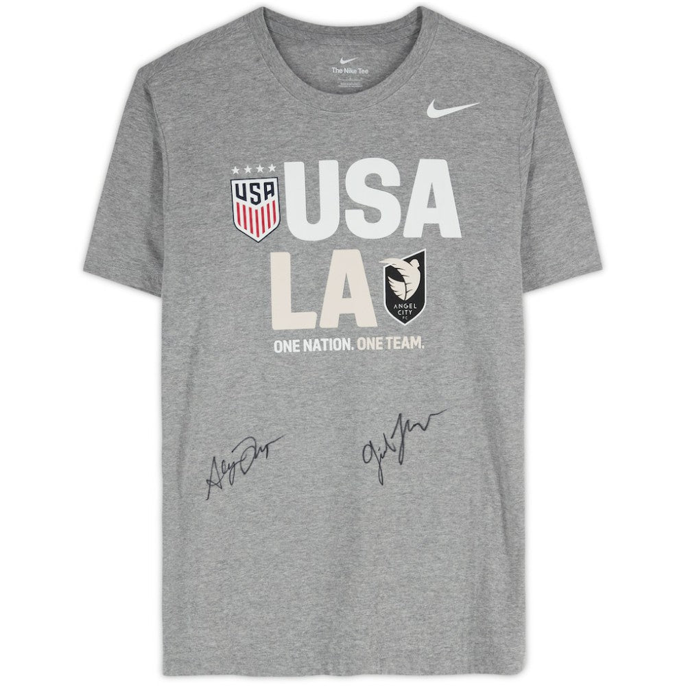 Gisele Thompson & Alyssa Thompson Angel City FC & USWNT Multi-Signed Gray T-Shirt 
