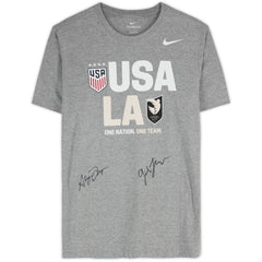 Gisele Thompson & Alyssa Thompson Angel City FC & USWNT Multi-Signed Gray T-Shirt 