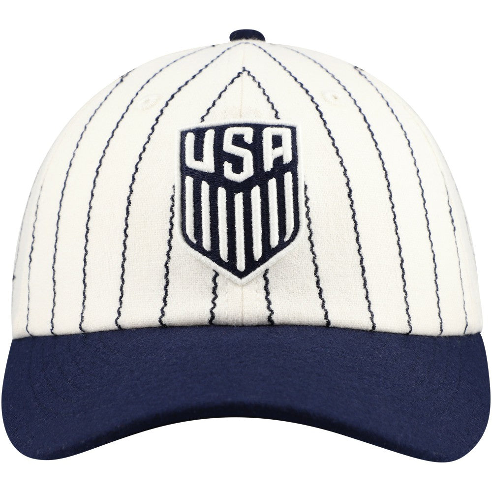 USMNT Fan Ink Unisex Yankee Adjustable Hat for sale - White/Navy 