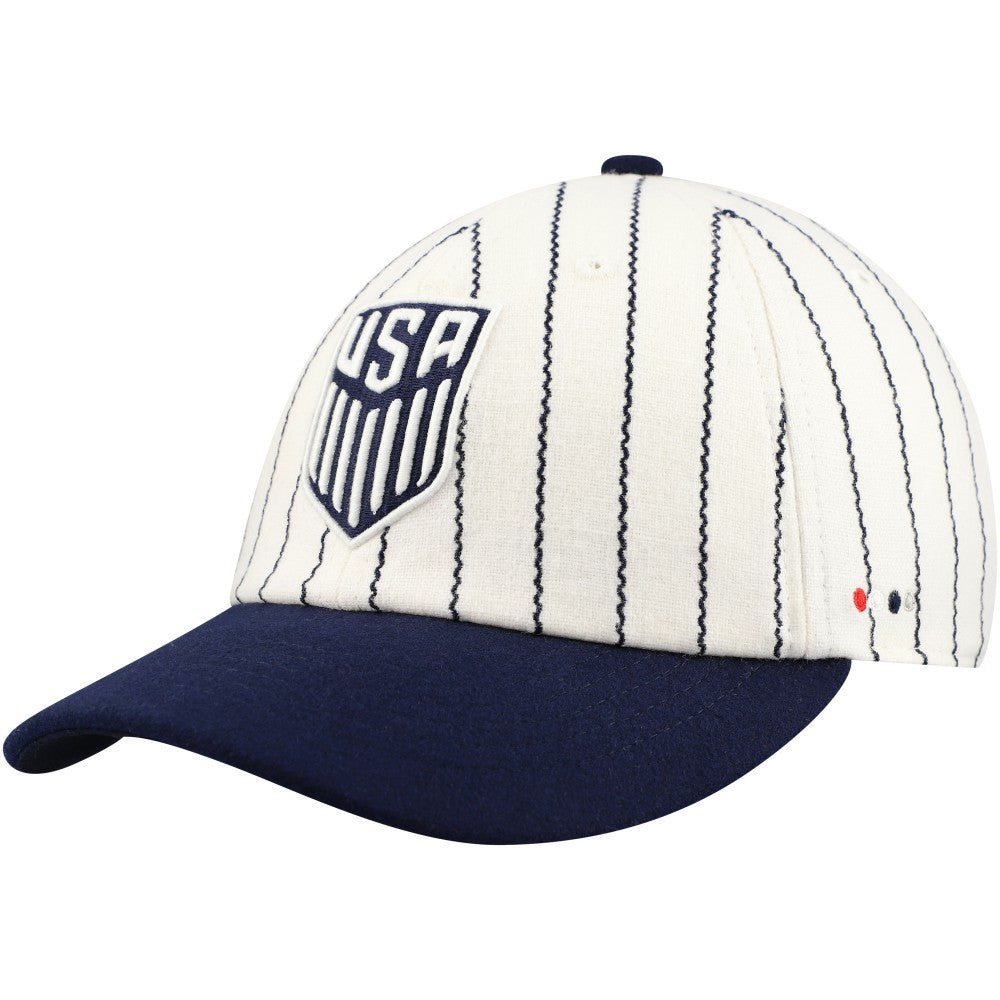 USMNT Fan Ink Unisex Yankee Adjustable Hat for sale - White/Navy 