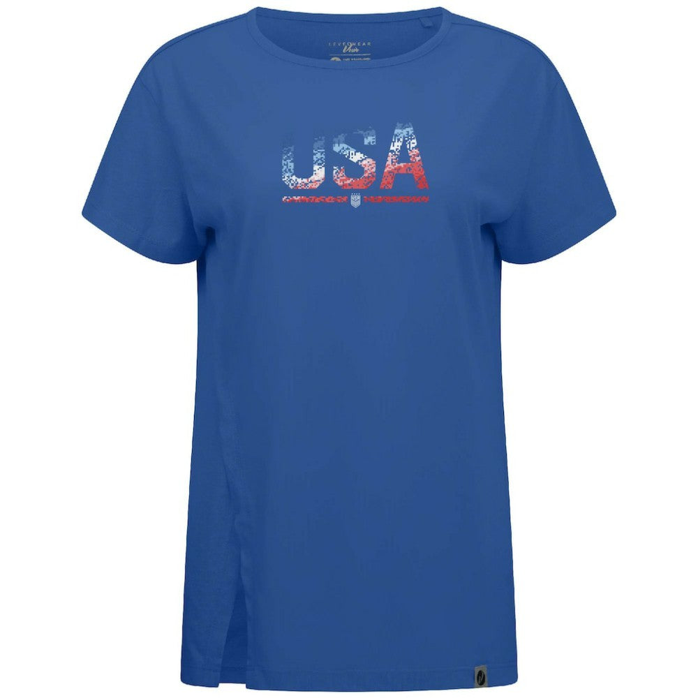 USWNT Levelwear Women's Influx Pixel T-Shirt on sale - Royal 