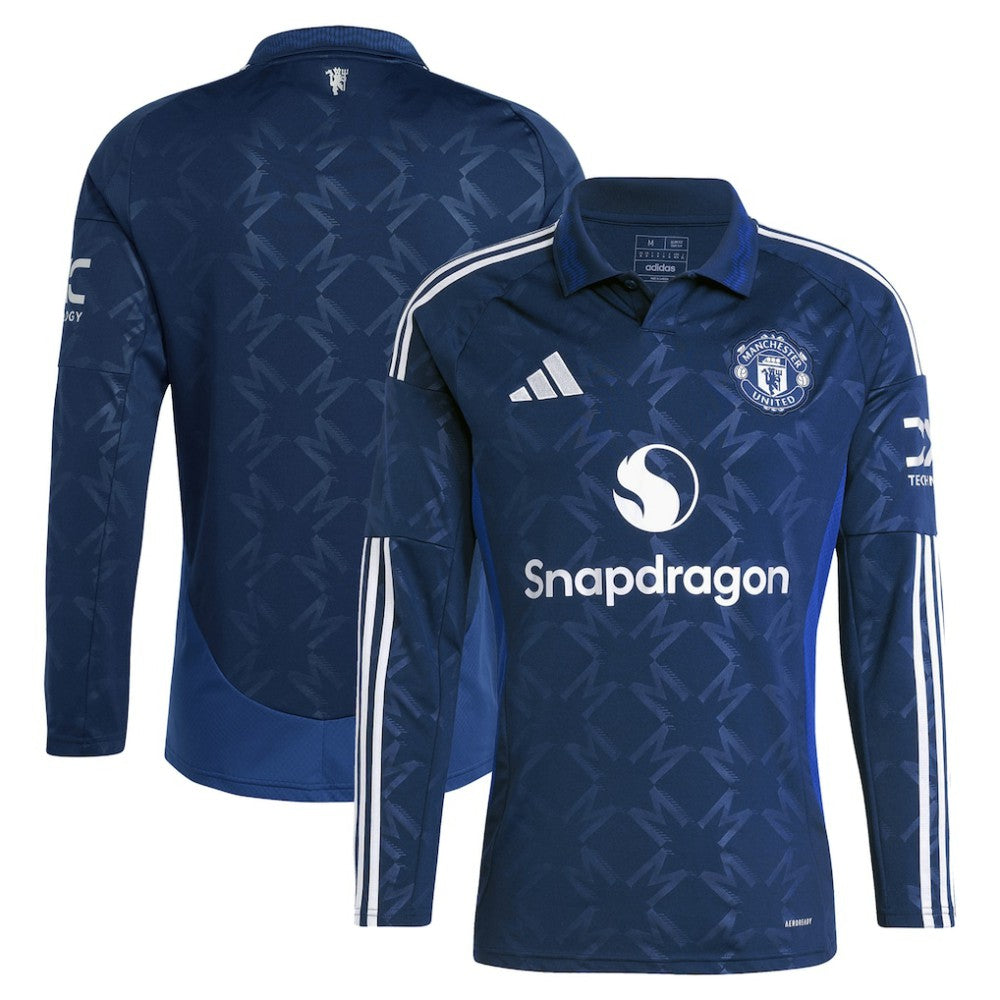 Manchester United 2024/25 Away Replica Long Sleeve Jersey Discount - Navy 