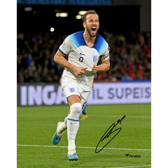 Harry Kane England National Team Autographed 8" x 10" White Jersey Celebrating 54th Goal Photograph 