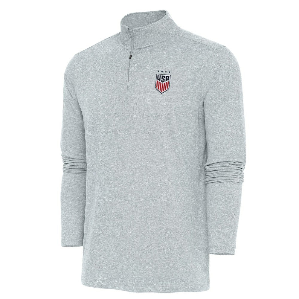 USWNT Antigua Hunk Quarter-Zip Top on sale - Heather Gray 