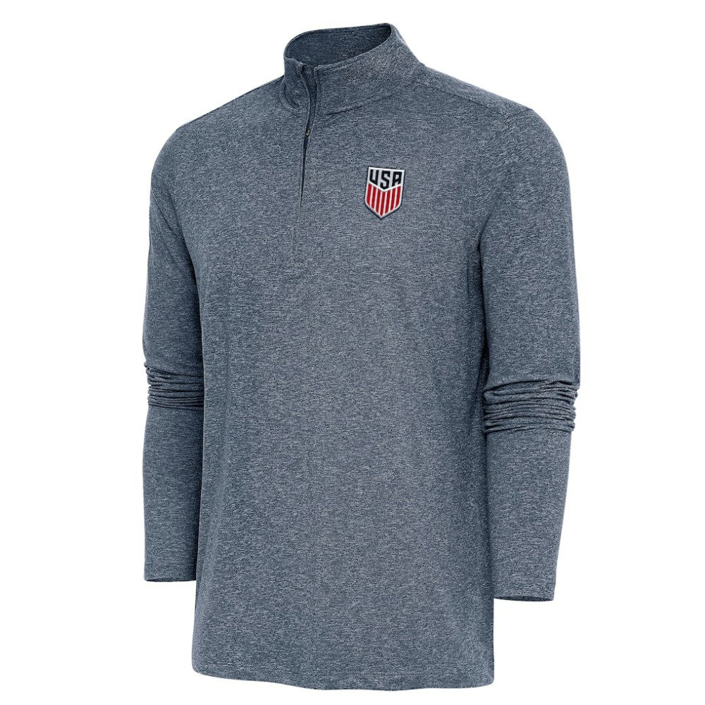 USMNT Antigua Hunk Quarter-Zip Top for sale - Heather Navy 