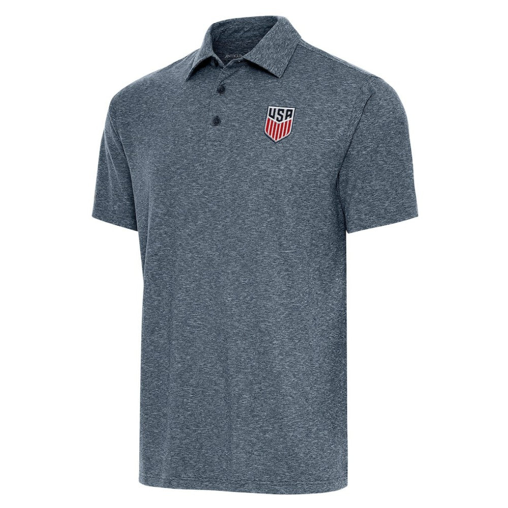 USMNT Antigua Par 3 Polo on sale - Heather Navy 