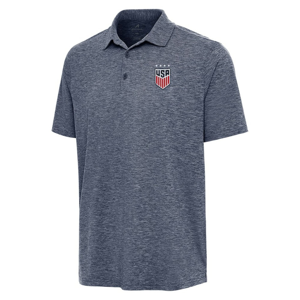 USWNT Antigua Big & Tall Par 3 Polo on sale - Heather Navy 