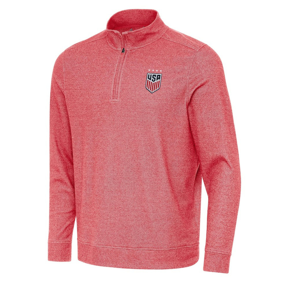 USWNT Antigua Subtle Quarter-Zip Top on sale - Heather Red 