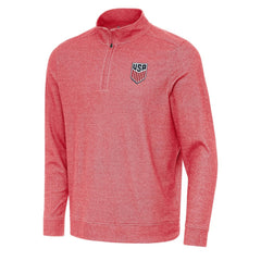 USMNT Antigua Subtle Quarter-Zip Top for sale - Heather Red 