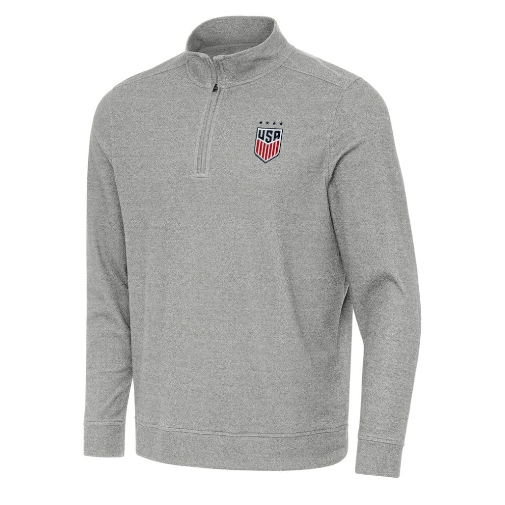 USWNT Antigua Subtle Quarter-Zip Top on sale - Heather Gray 