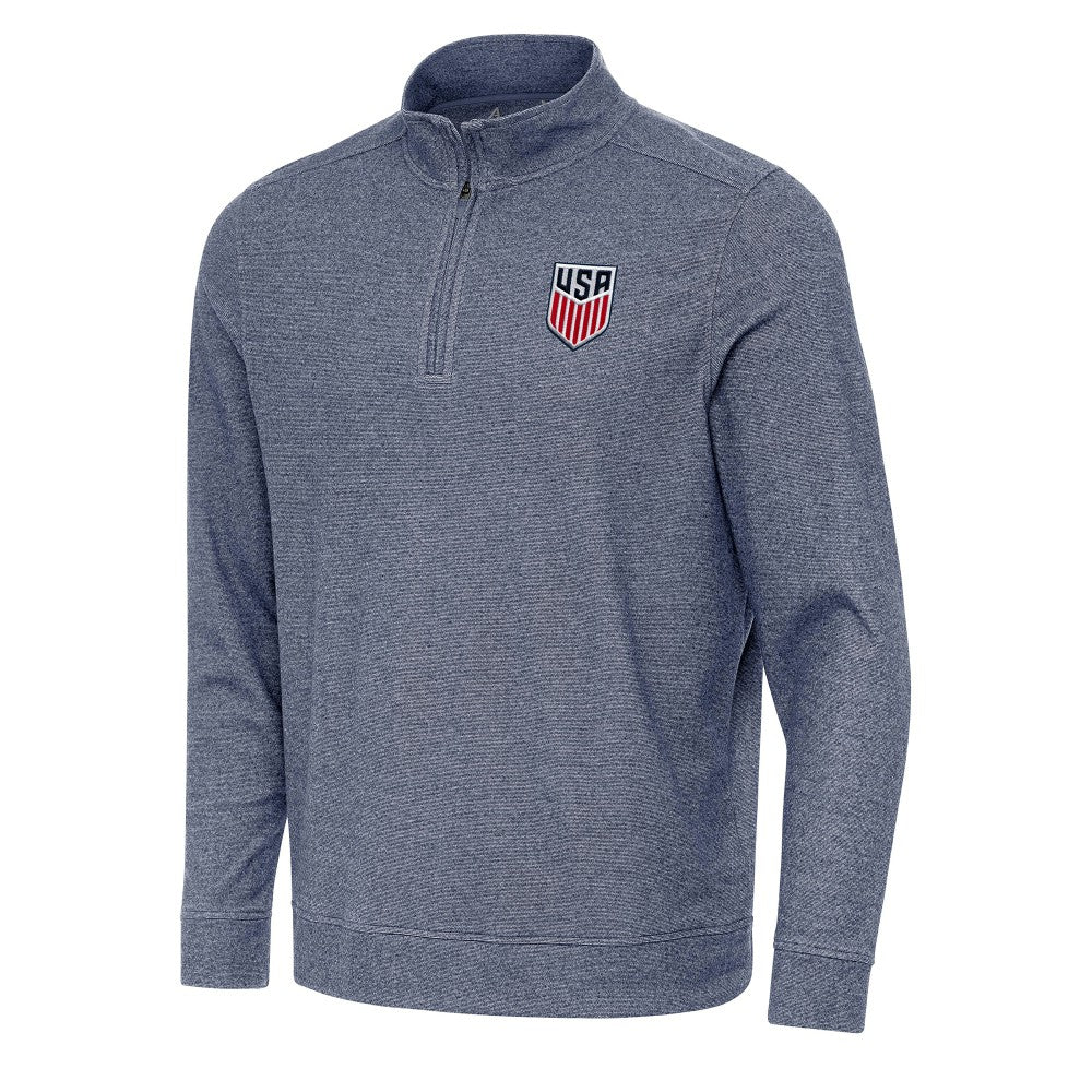USMNT Antigua Subtle Quarter-Zip Top for sale - Heather Navy 