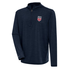 USMNT Antigua Tidy Quarter-Zip Hoodie for sale - Heather Navy 