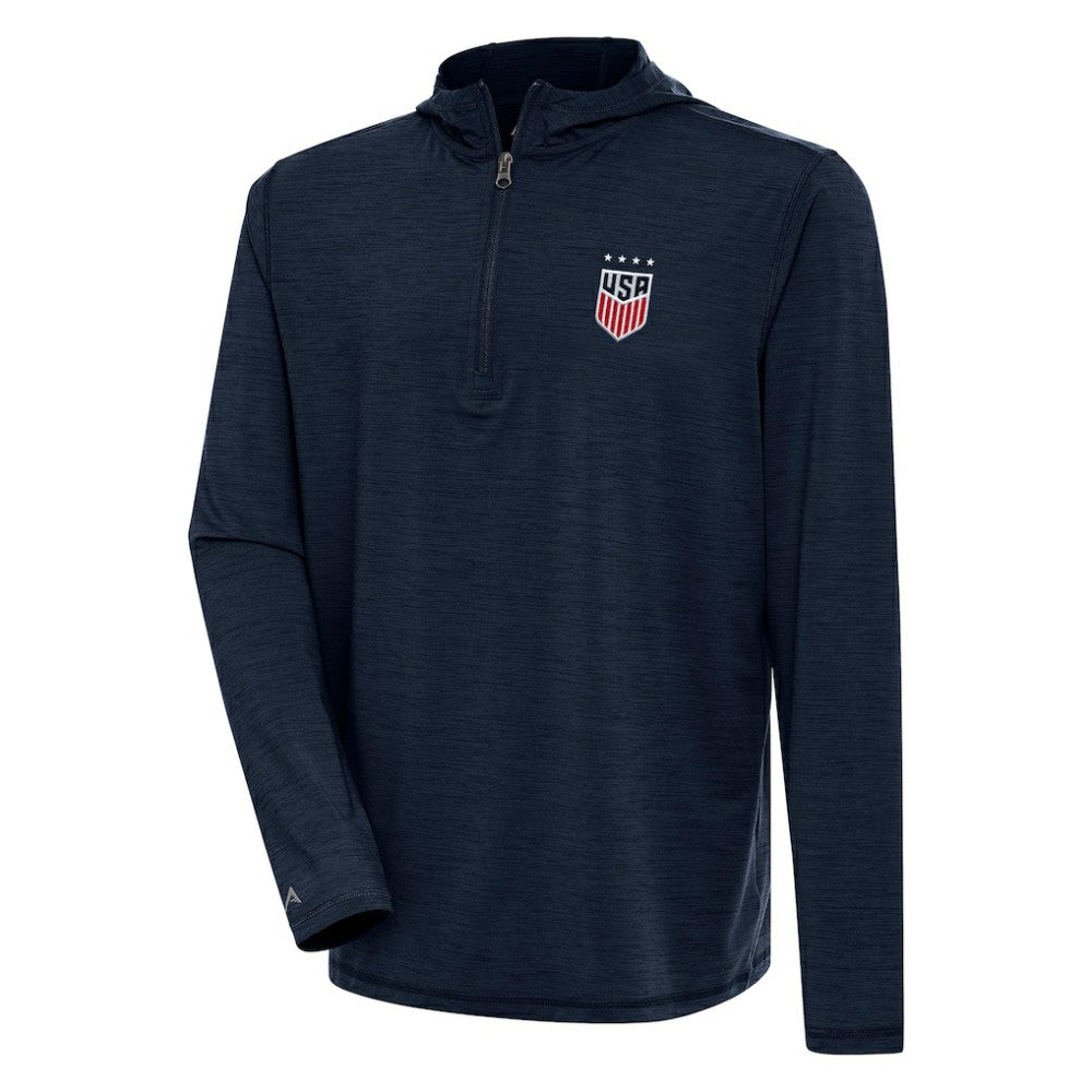 USWNT Antigua Tidy Quarter-Zip Hoodie on sale - Heather Navy 