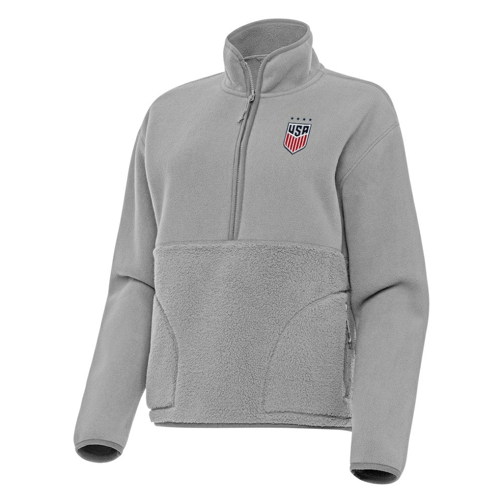 USWNT Antigua Women's Figure Quarter-Zip Jacket on sale - Gray 