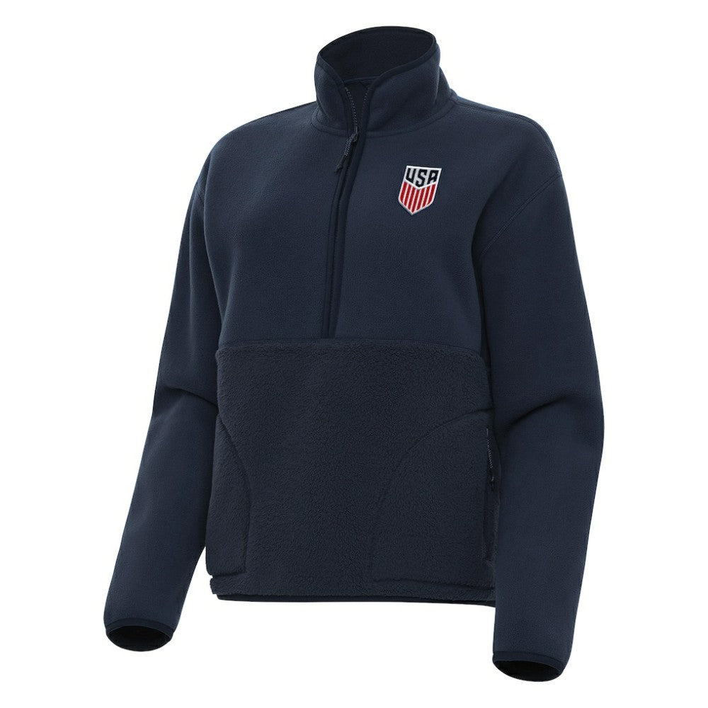 USMNT Antigua Women's Figure Quarter-Zip Jacket for sale - Navy 