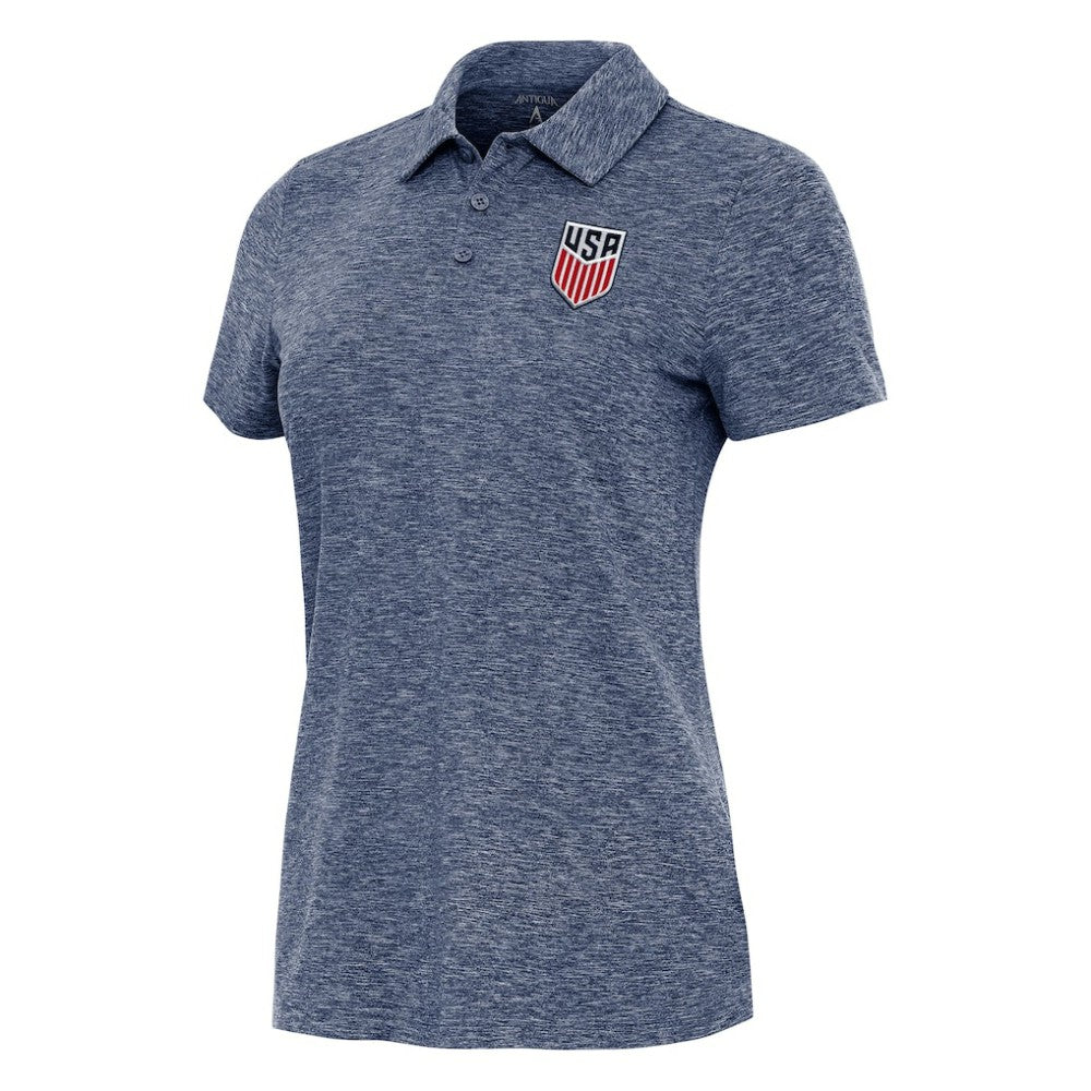 USMNT Antigua Women's Matter Polo on sale - Heather Navy 