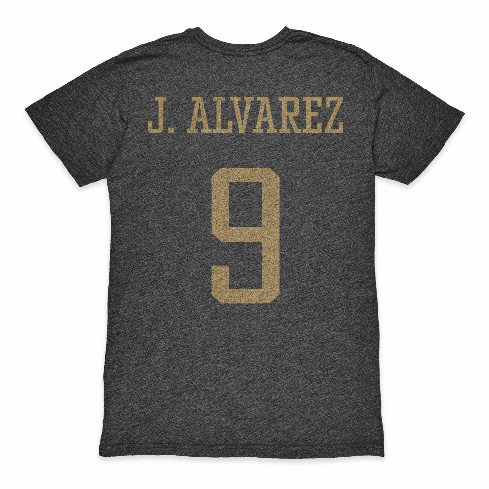 Julián Álvarez Argentina National Team 1863FC Player Retro Tri-Blend T-Shirt for sale - Heather Black 