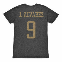 Julián Álvarez Argentina National Team 1863FC Player Retro Tri-Blend T-Shirt for sale - Heather Black 