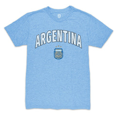 Argentina National Team 1863FC Retro Wordmark Tri-Blend T-Shirt for sale - Light Blue 