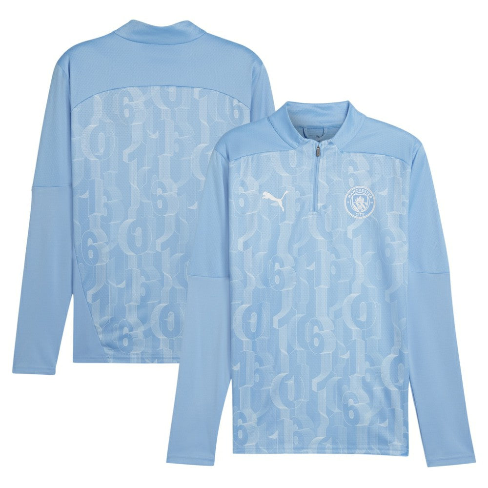 Manchester City 2024/25 Pre-Match dryCELL Quarter-Zip Top Discount - Light Blue 