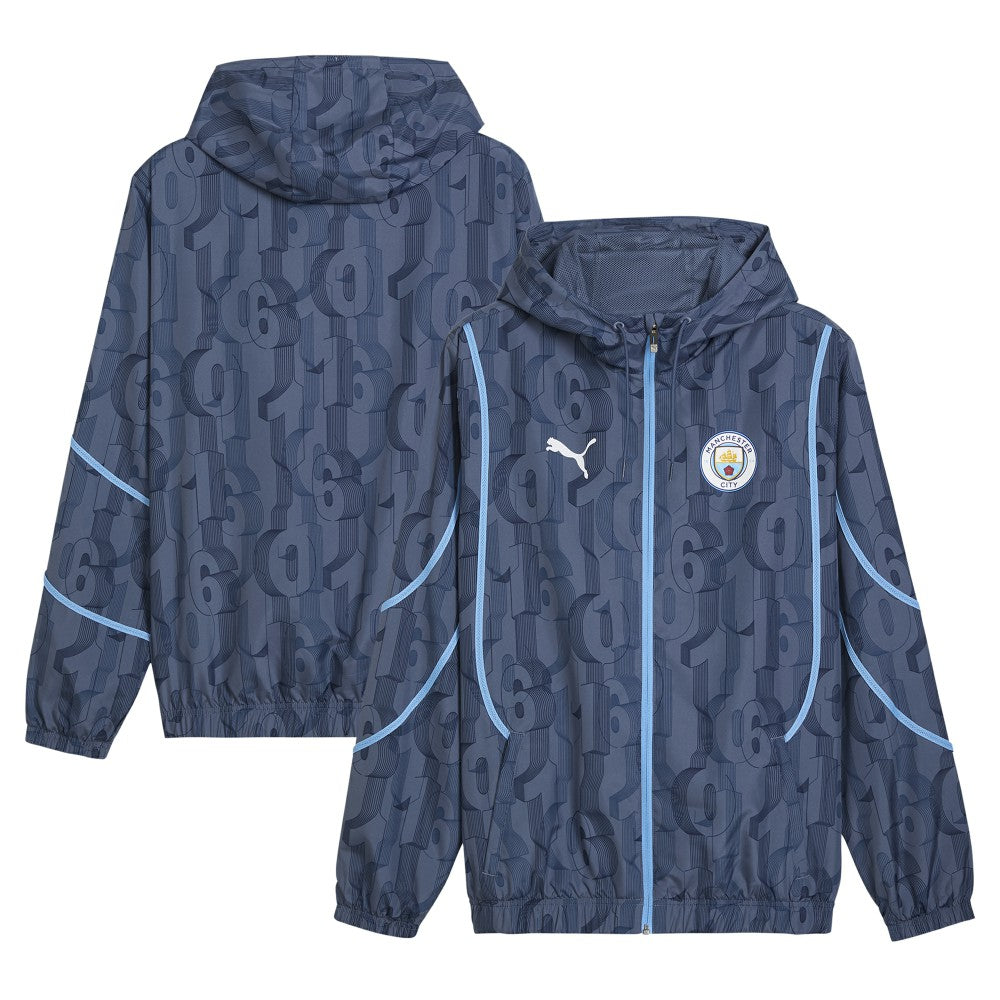Manchester City 2024/25 Pre-Match Anthem dryCELL Full-Zip Hoodie Jacket Discount - Blue 