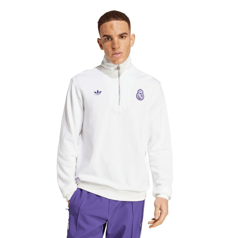 Real Madrid Originals Terrace Icons Collection Half-Zip Top Discount - White 