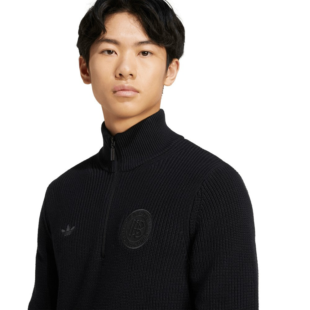 Germany National Team Originals 125th Anniversary Culturewear Half-Zip Rib-Knit Top for sale - Black 