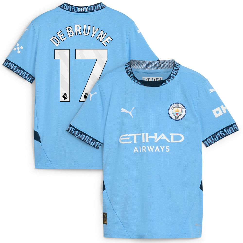 Kevin De Bruyne Manchester City Youth 2024/25 Home Replica Player Jersey Discount - Light Blue 