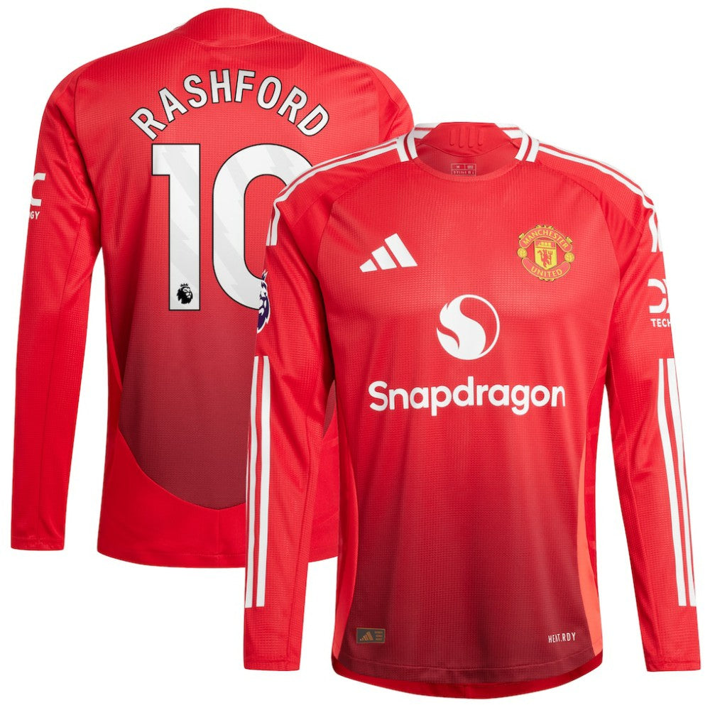 Marcus Rashford Manchester United 2024/25 Home Long Sleeve Player Jersey Discount - Red 
