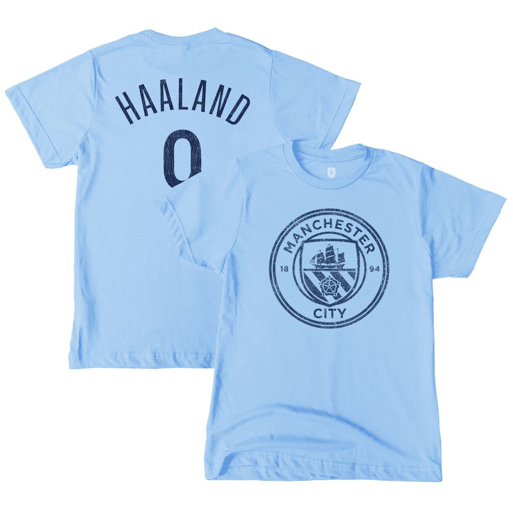 Erling Haaland Manchester City 1863FC Youth Player T-Shirt Discount - Sky Blue 