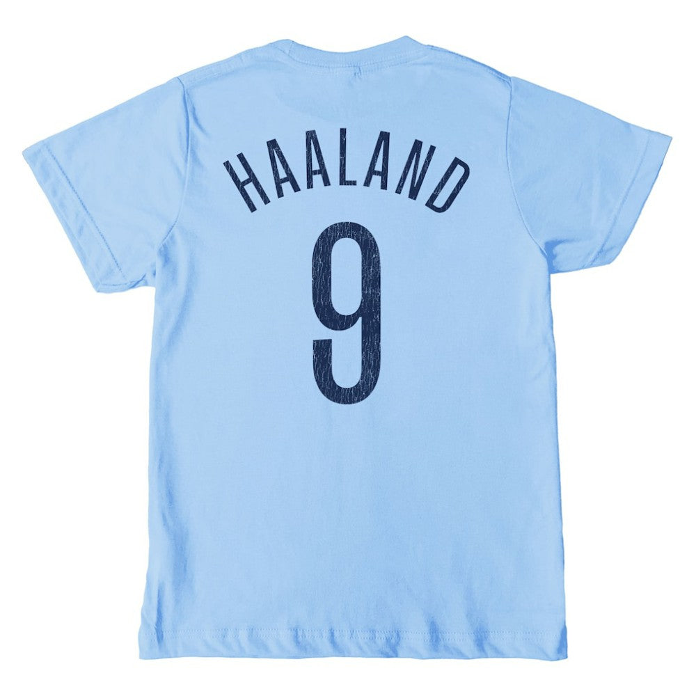 Erling Haaland Manchester City 1863FC Youth Player T-Shirt Discount - Sky Blue 