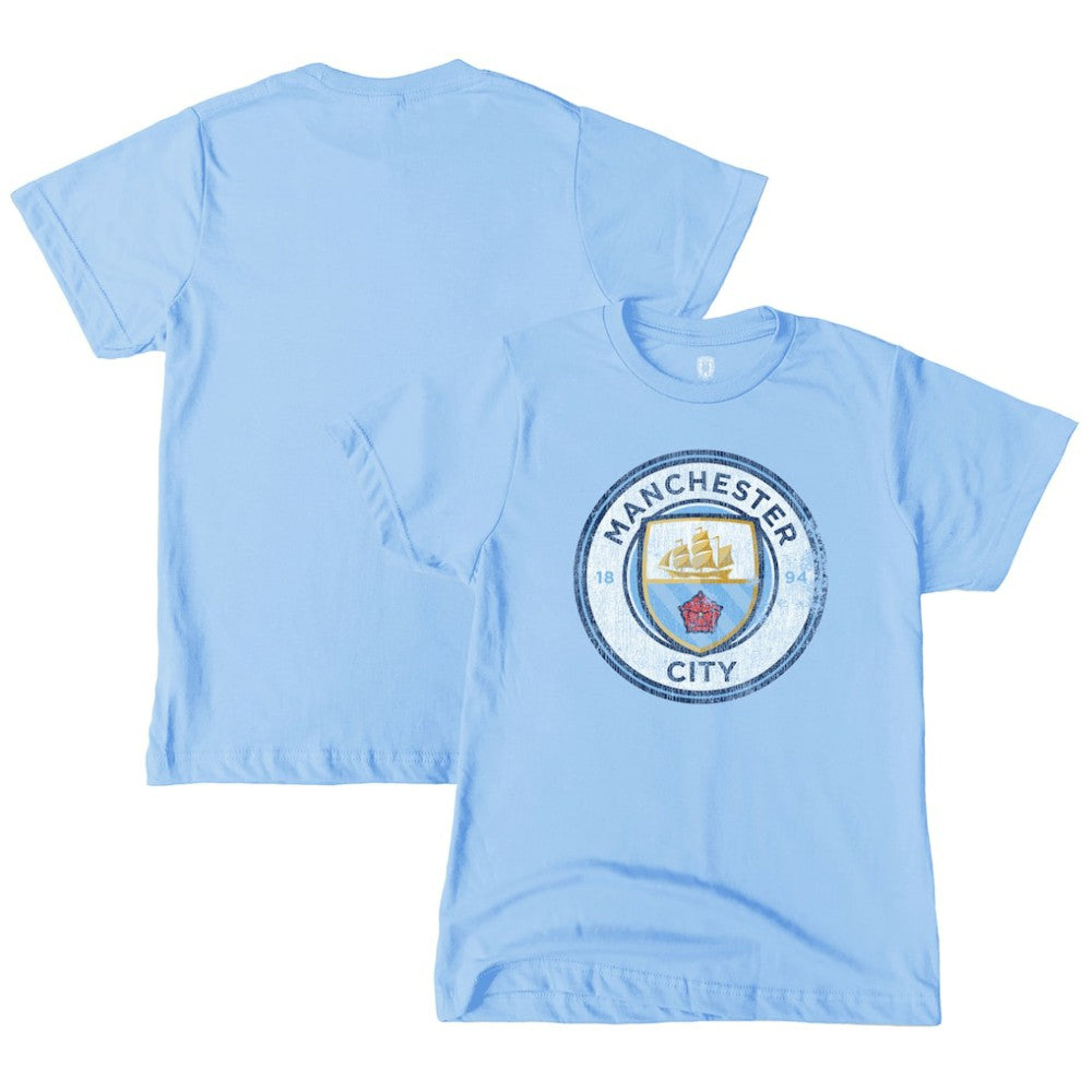 Manchester City 1863FC Youth Color Badge T-Shirt Discount - Sky Blue 