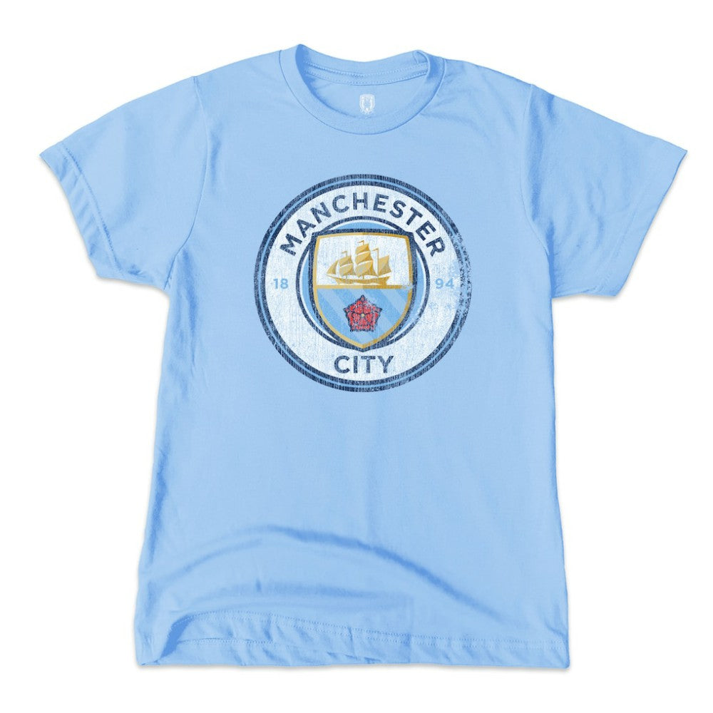 Manchester City 1863FC Youth Color Badge T-Shirt Discount - Sky Blue 