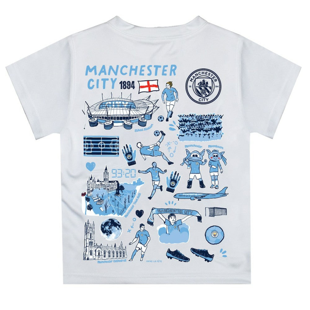 Manchester City Vive La Fete Toddler Impressions Artwork T-Shirt Discount - White 