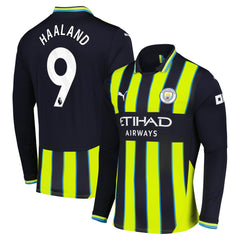 Erling Haaland Manchester City 2024/25 Away Replica Long Sleeve Player Jersey Discount - Navy 