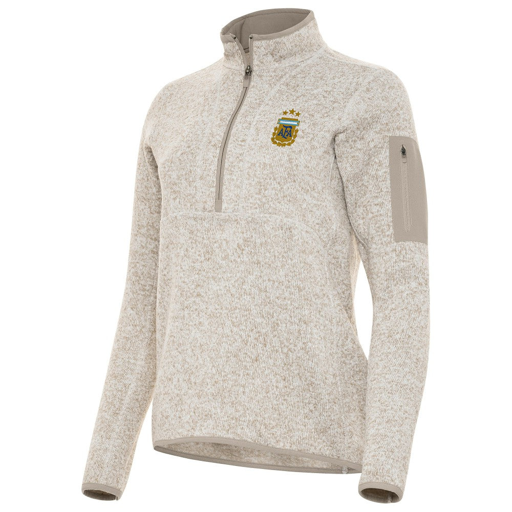 Argentina National Team Antigua Women's Fortune Half-Zip Pullover Jacket for sale - Cream 